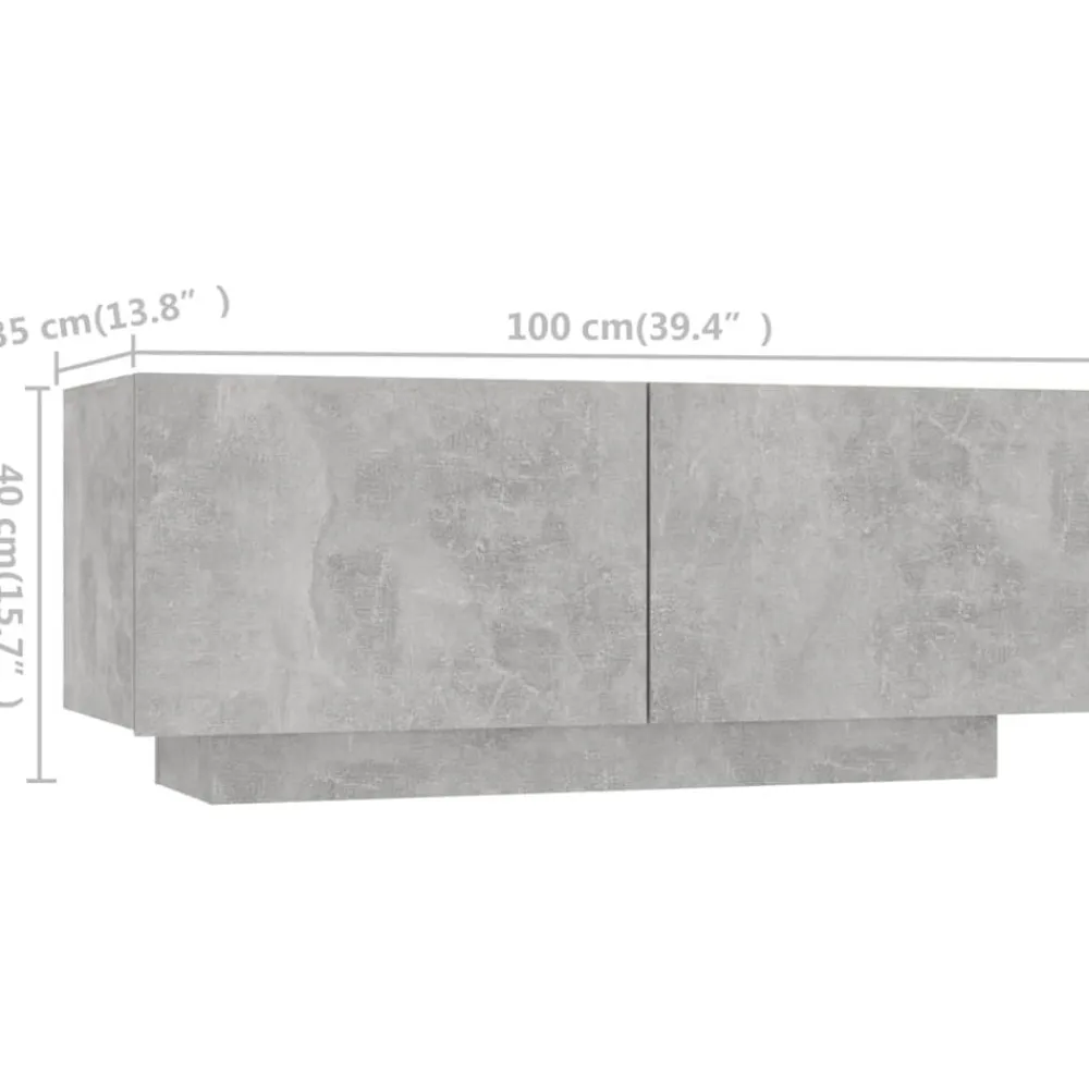 vidaXL Muebles Tv-Mueble para TV con luces LED gris hormigón 300x35x40 cm