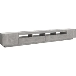 vidaXL Muebles Tv-Mueble para TV con luces LED gris hormigón 300x35x40 cm