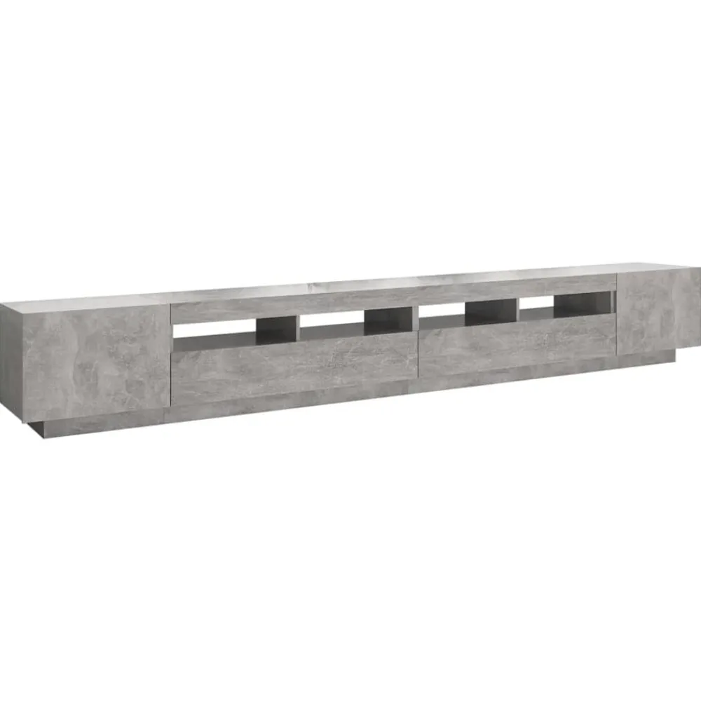 vidaXL Muebles Tv-Mueble para TV con luces LED gris hormigón 300x35x40 cm