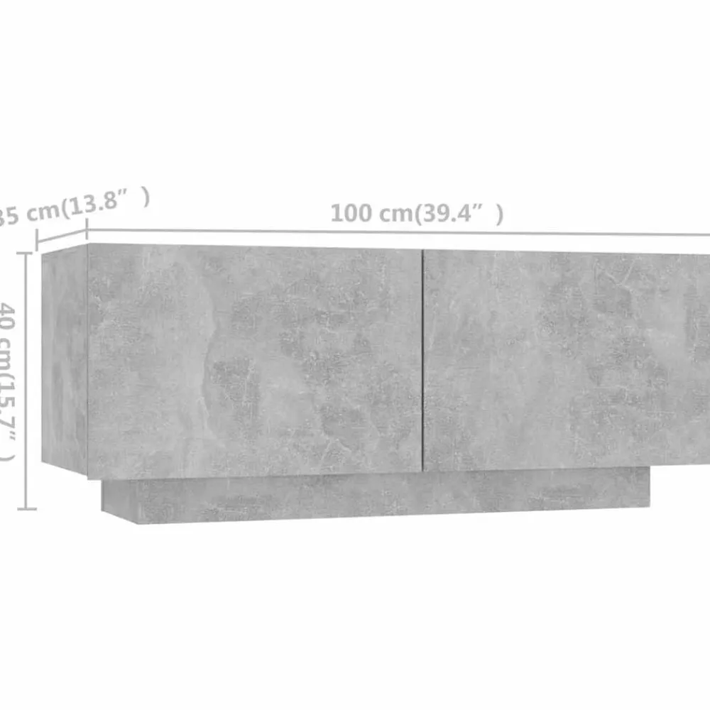 vidaXL Muebles Tv-Mueble para TV con luces LED gris hormigón 180x35x40 cm