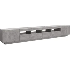 vidaXL Mueble para TV con luces LED gris hormigón 260x35x40 cm Gris hormigón Discount