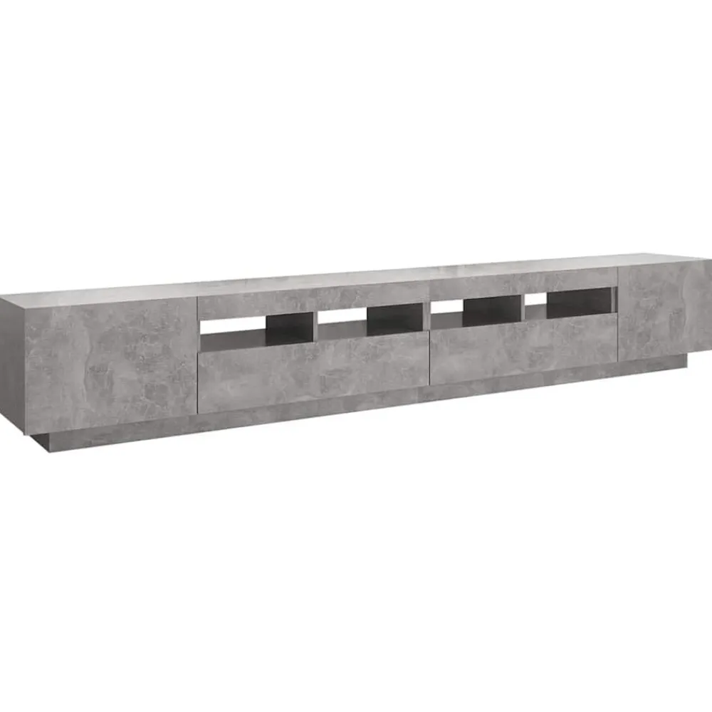 vidaXL Mueble para TV con luces LED gris hormigón 260x35x40 cm Gris hormigón Discount