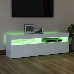 vidaXL Mueble para TV con luces LED 120x35x40 cm Blanco Online