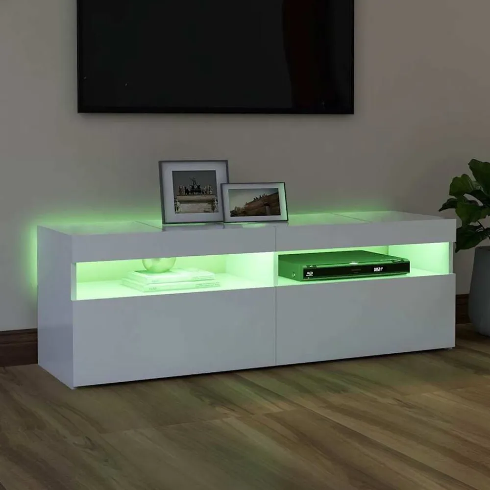 vidaXL Mueble para TV con luces LED 120x35x40 cm Blanco Online