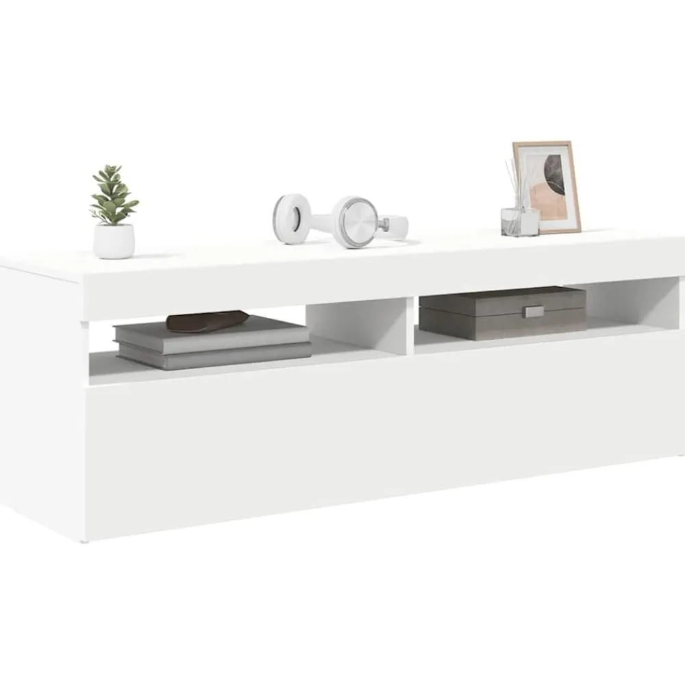 vidaXL Mueble para TV con luces LED 120x35x40 cm Blanco Online