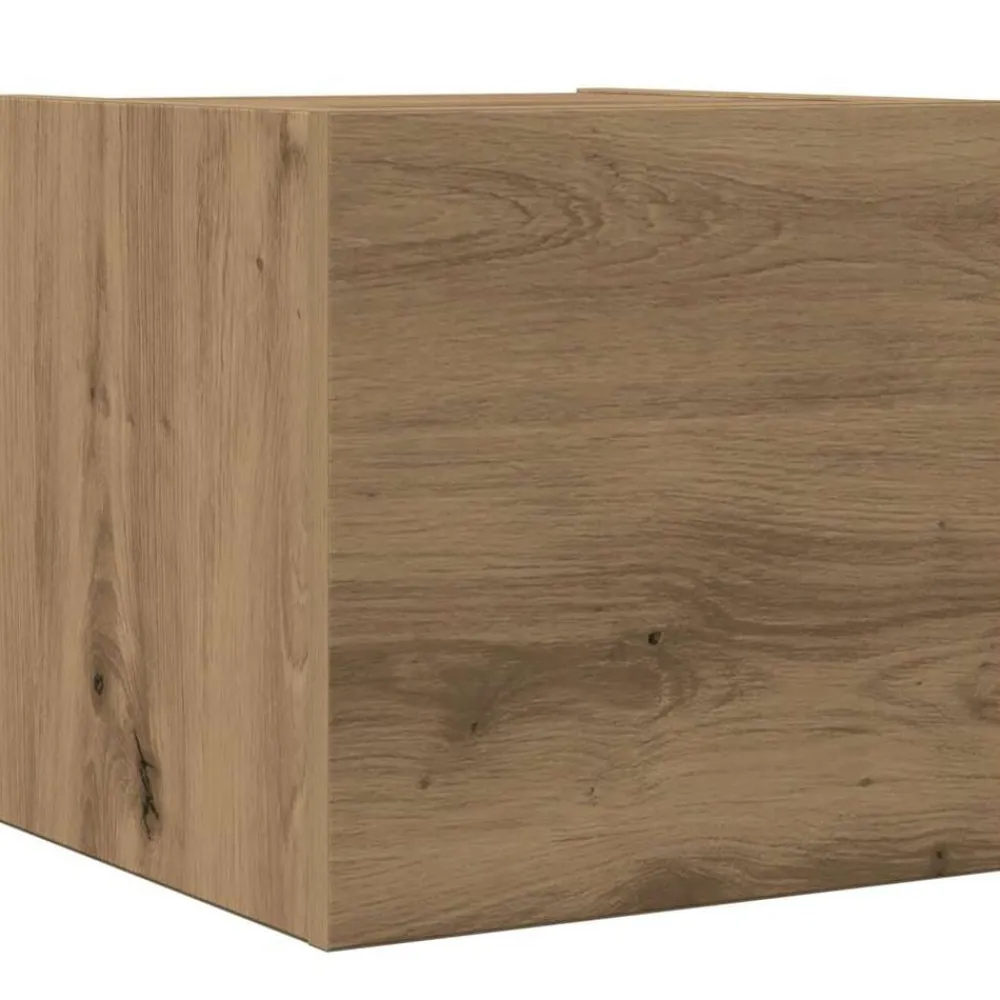 vidaXL Mueble para TV de pared madera contrachapada artesanal 8 piezas Roble artisan Hot