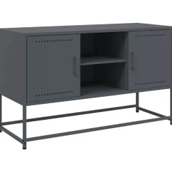 vidaXL Mueble para TV de acero gris 100,5x39x60,5 cm Antracita New