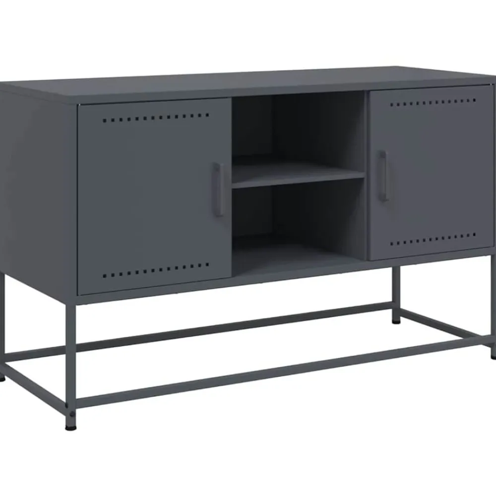 vidaXL Mueble para TV de acero gris 100,5x39x60,5 cm Antracita New