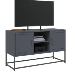 vidaXL Mueble para TV de acero gris 100,5x39x60,5 cm Antracita New