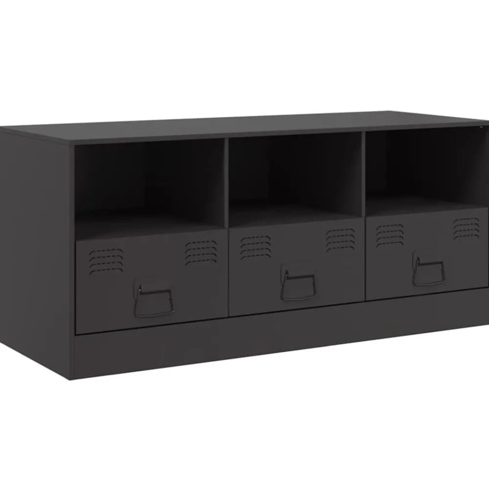 vidaXL Mueble para TV de acero 99x39x44 cm Negro Clearance