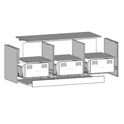 vidaXL Mueble para TV de acero 99x39x44 cm Negro Clearance
