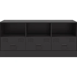 vidaXL Mueble para TV de acero 99x39x44 cm Negro Clearance