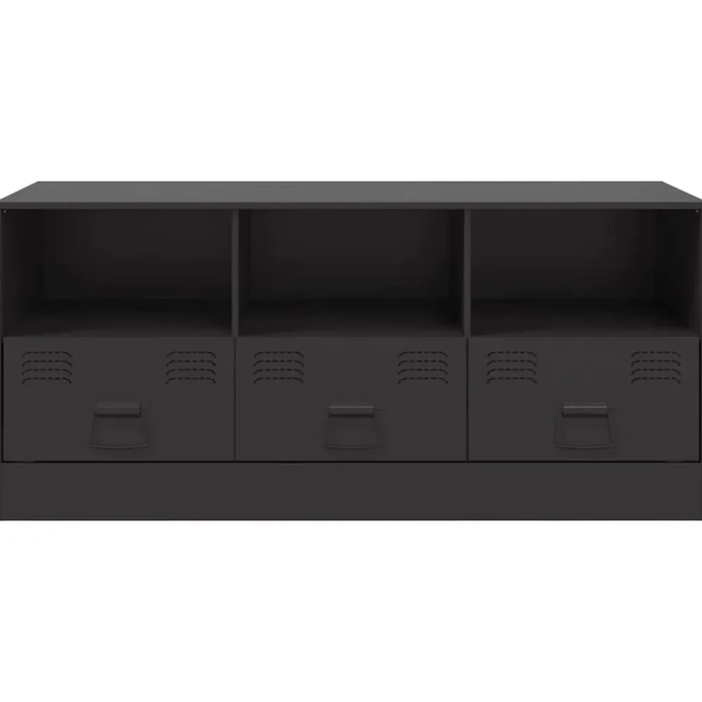 vidaXL Mueble para TV de acero 99x39x44 cm Negro Clearance