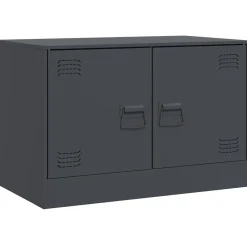 vidaXL Muebles Tv-Mueble para TV de acero gris 67x39x44 cm