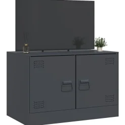 vidaXL Muebles Tv-Mueble para TV de acero gris 67x39x44 cm