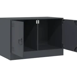 vidaXL Muebles Tv-Mueble para TV de acero gris 67x39x44 cm