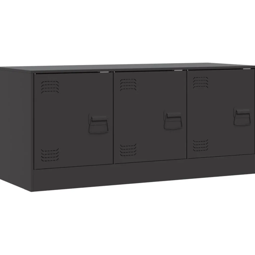 vidaXL Mueble para TV de acero 99x39x44 cm Negro Clearance