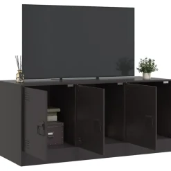 vidaXL Mueble para TV de acero 99x39x44 cm Negro Clearance