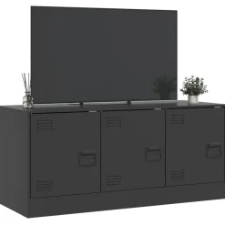 vidaXL Mueble para TV de acero 99x39x44 cm Negro Clearance