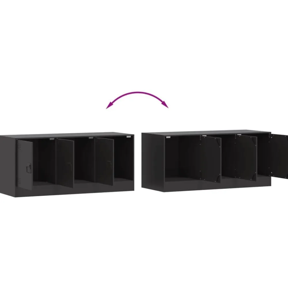 vidaXL Mueble para TV de acero 99x39x44 cm Negro Clearance