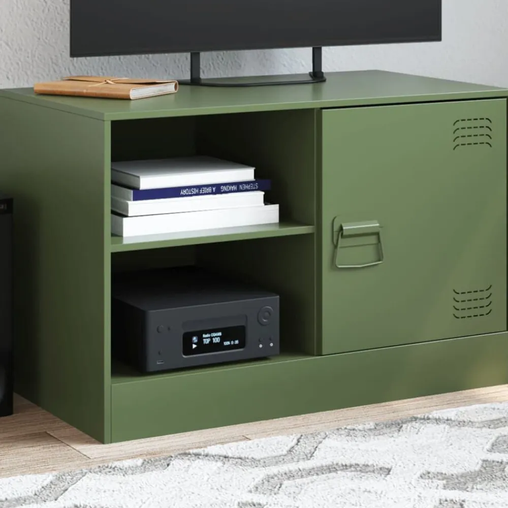 vidaXL Muebles Tv-Mueble para TV de acero 67x39x44 cm