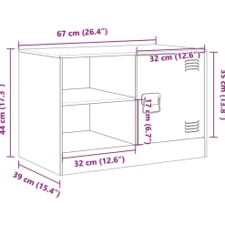 vidaXL Muebles Tv-Mueble para TV de acero 67x39x44 cm
