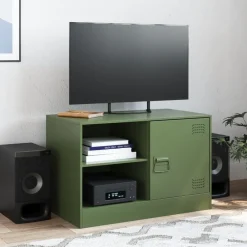 vidaXL Muebles Tv-Mueble para TV de acero 67x39x44 cm
