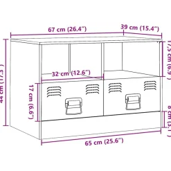 vidaXL Mueble para TV de acero 67x39x44 cm Verde oliva Best