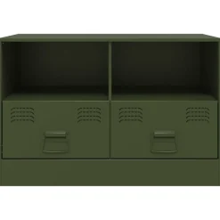 vidaXL Mueble para TV de acero 67x39x44 cm Verde oliva Best