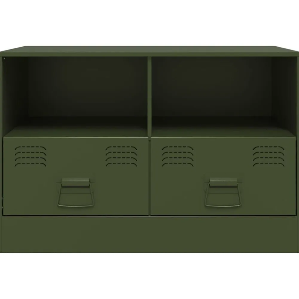 vidaXL Mueble para TV de acero 67x39x44 cm Verde oliva Best