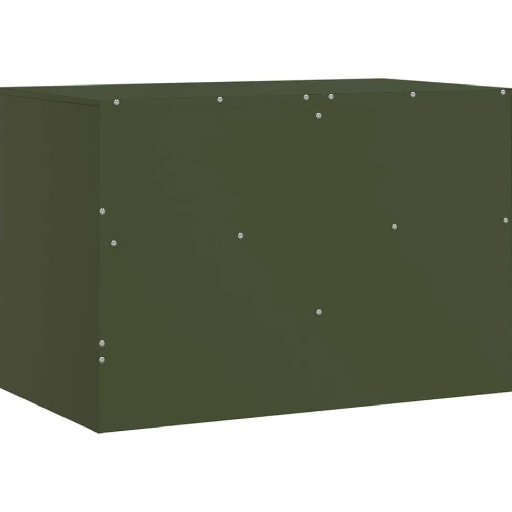 vidaXL Mueble para TV de acero 67x39x44 cm Verde oliva Best