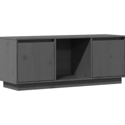 vidaXL Mueble para TV de madera maciza de pino 110,5x35x44 cm Gris Clearance