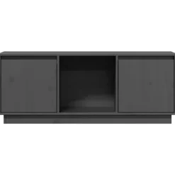 vidaXL Mueble para TV de madera maciza de pino 110,5x35x44 cm Gris Clearance