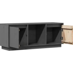 vidaXL Mueble para TV de madera maciza de pino 110,5x35x44 cm Gris Clearance