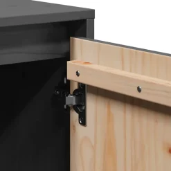 vidaXL Mueble para TV de madera maciza de pino 110,5x35x44 cm Gris Clearance
