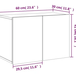 vidaXL Muebles Tv-Mueble para TV de pared 60x30x41 cm