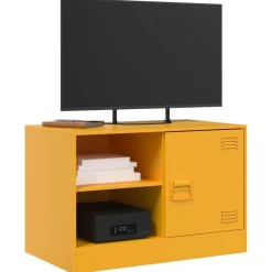 vidaXL Mueble para TV de acero 67x39x44 cm Amarillo mostaza Best
