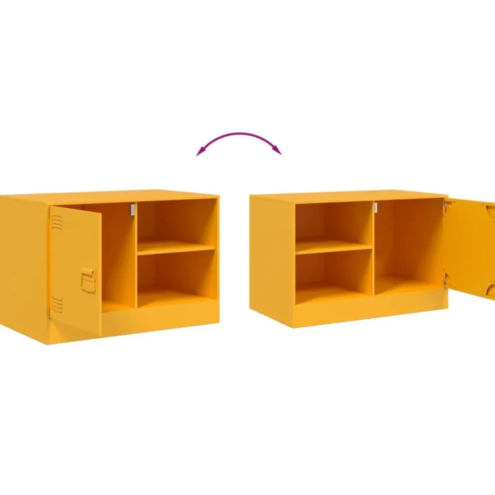 vidaXL Mueble para TV de acero 67x39x44 cm Amarillo mostaza Best