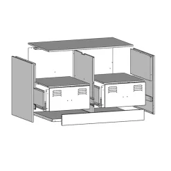 vidaXL Muebles Tv-Mueble para TV de acero gris 67x39x44 cm