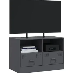 vidaXL Muebles Tv-Mueble para TV de acero gris 67x39x44 cm