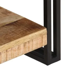 vidaXL Mueble para TV de madera maciza de mango rugosa 120x30x40 cm Negro Outlet