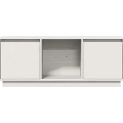 vidaXL Mueble para TV de madera maciza de pino 110,5x35x44 cm Blanco Sale