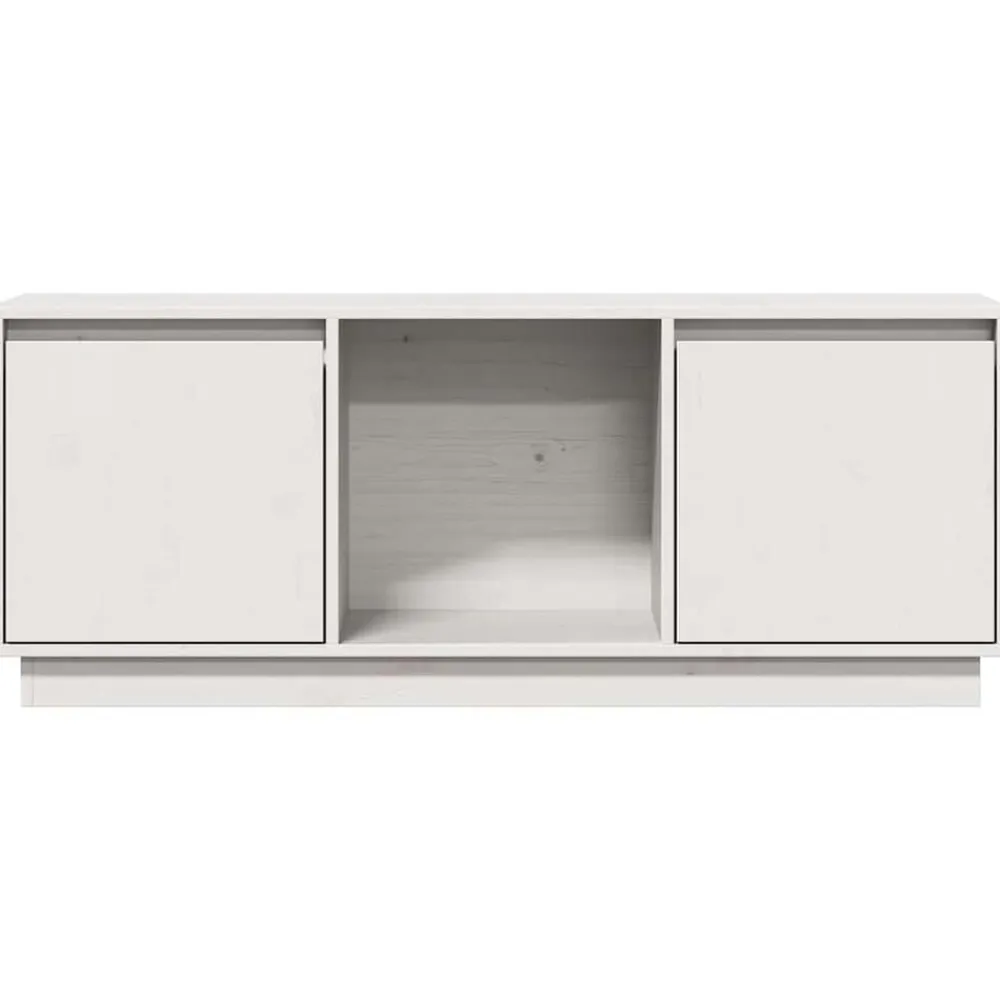 vidaXL Mueble para TV de madera maciza de pino 110,5x35x44 cm Blanco Sale