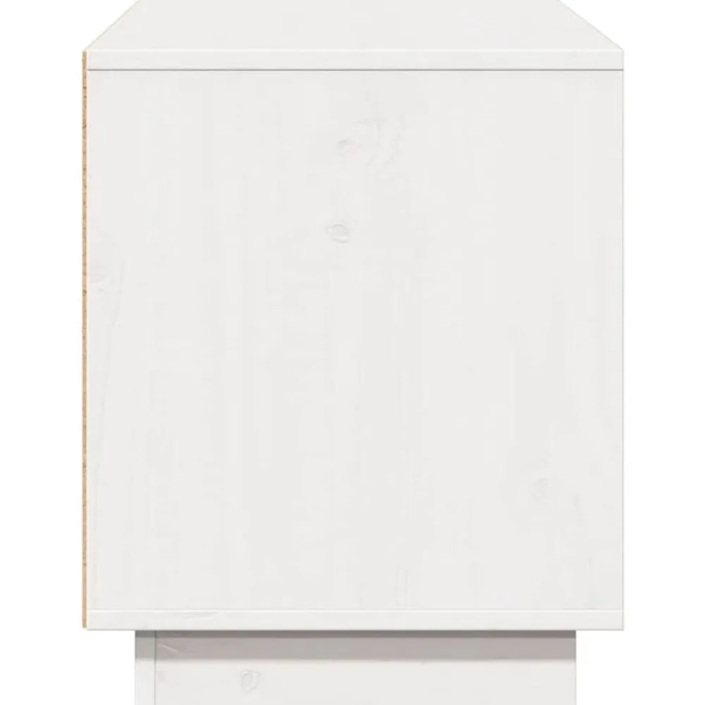 vidaXL Mueble para TV de madera maciza de pino 110,5x35x44 cm Blanco Sale