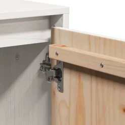 vidaXL Mueble para TV de madera maciza de pino 110,5x35x44 cm Blanco Sale