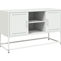 vidaXL Mueble para TV de acero 100,5x39x60,5 cm Blanco Sale
