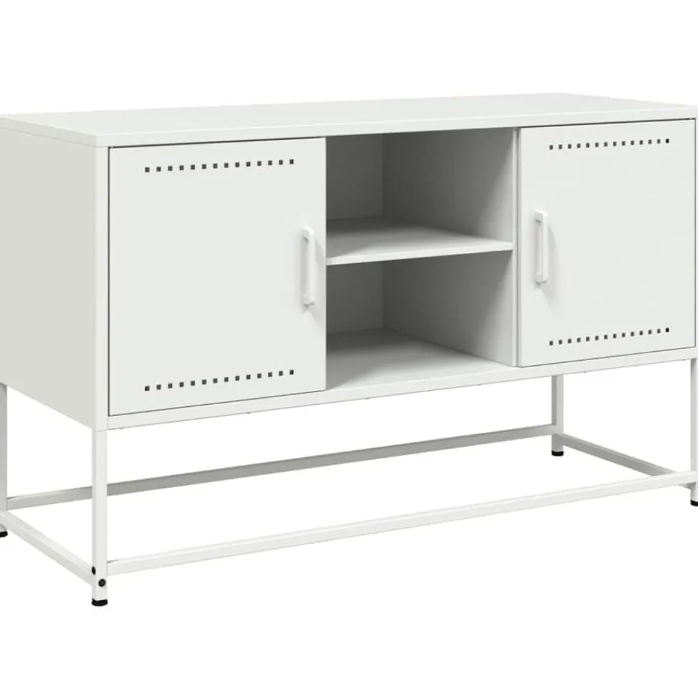 vidaXL Mueble para TV de acero 100,5x39x60,5 cm Blanco Sale