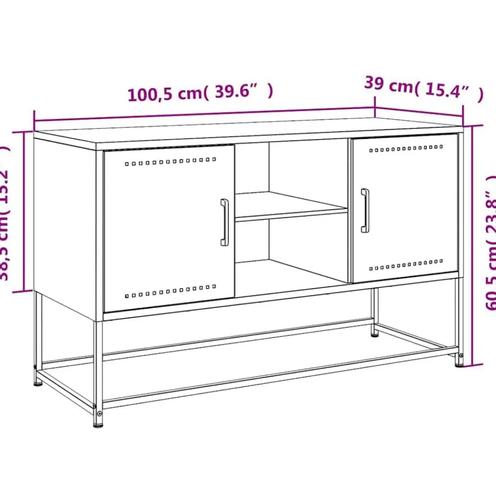 vidaXL Mueble para TV de acero 100,5x39x60,5 cm Blanco Sale