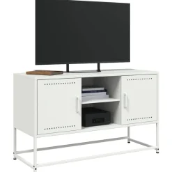 vidaXL Mueble para TV de acero 100,5x39x60,5 cm Blanco Sale