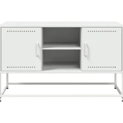 vidaXL Mueble para TV de acero 100,5x39x60,5 cm Blanco Sale